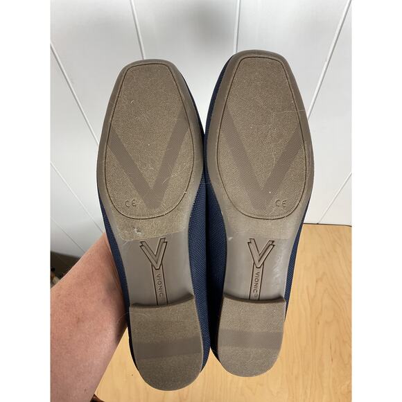 Vionic Women's Klara Knit Ballerina Comfort Skimmer Flats Navy Blue/Pale Blue 11 - Picture 8 of 9